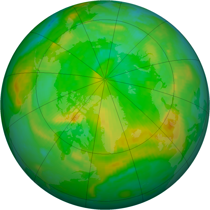 Arctic ozone map for 14 July 1998